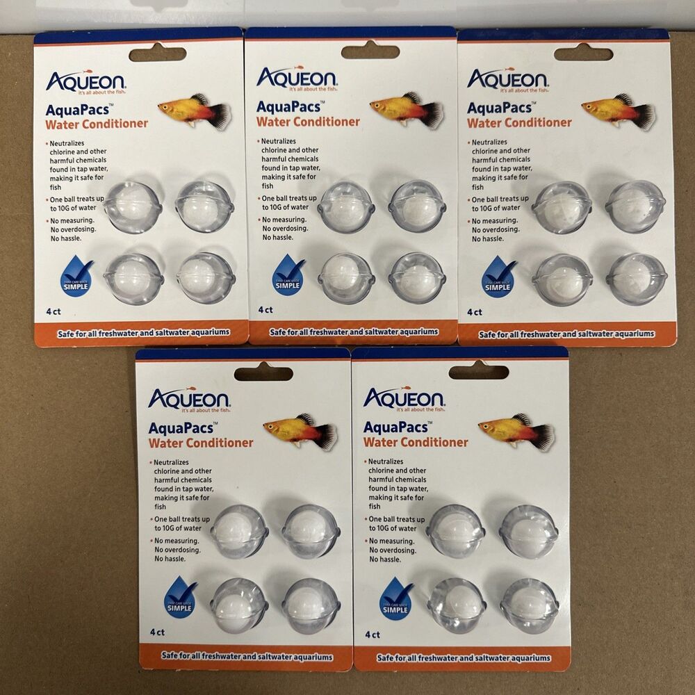 Aqueon AquaPacs Water Conditioner Neutralizes Tap Water for Fresh & Saltwater
